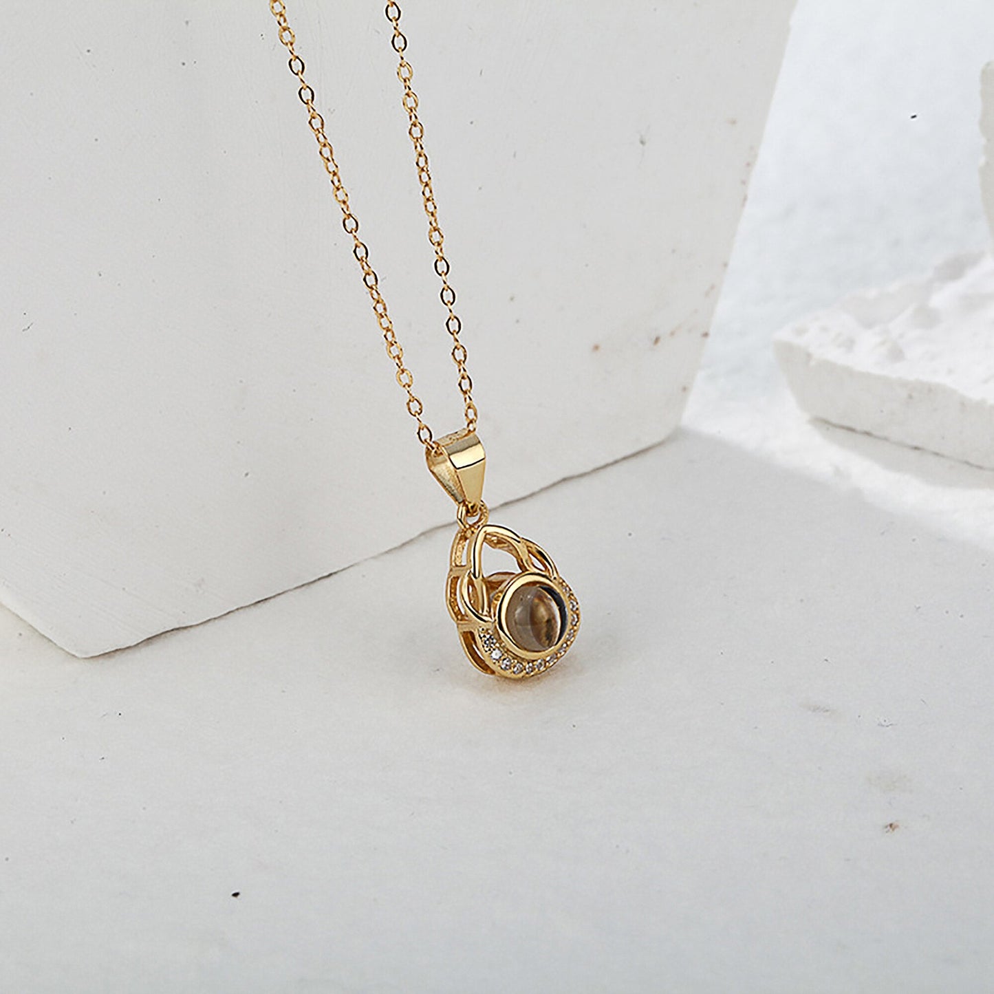 Valentine's Day Gift Photo Custom Projection Necklace Simple Shaped Projection Necklace
