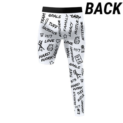 Emotions - Single-Leg Compression Tights - Right - White