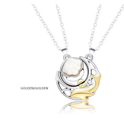 Magnet Stone Shell Men's and Women's Clavicle Fashion Couple Necklace Chains