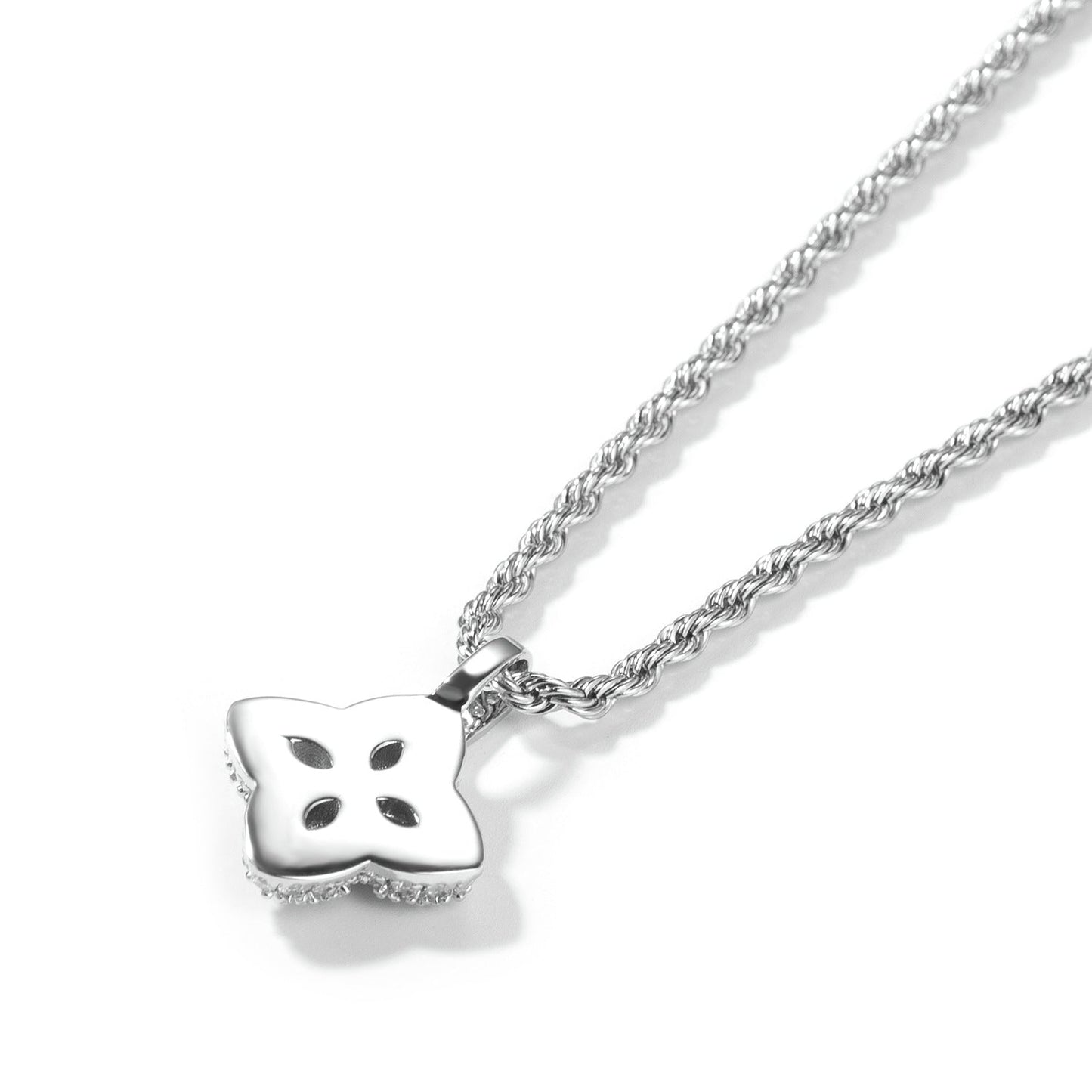 Cubic Zirconia Colorful Four-Leaf Clover Pendant