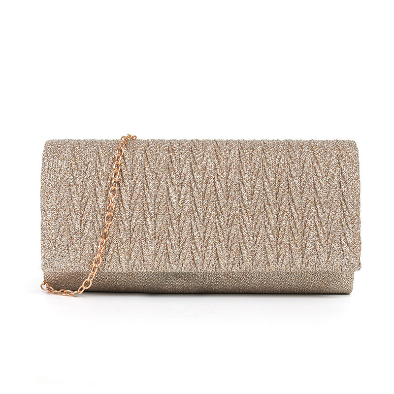 Fantasy shiny pleated clutch bag