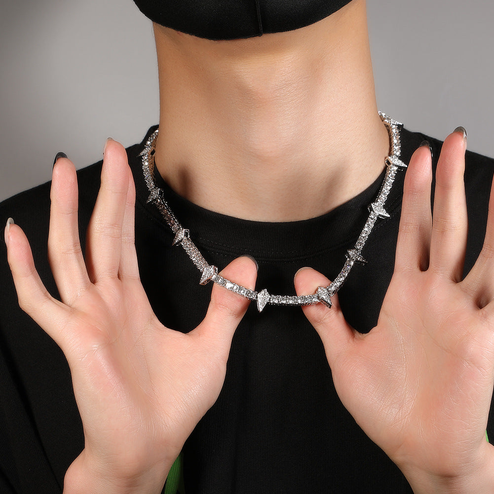 Hip-hop Black Panther zircon tennis chain