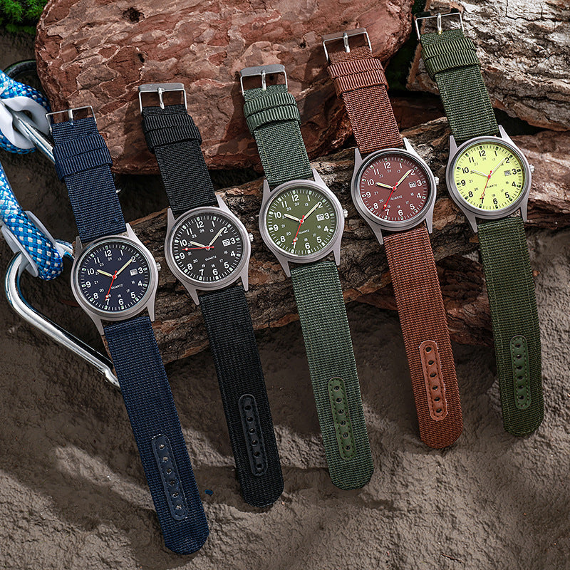Canvas men's casual fashion gift watch, quartz watch