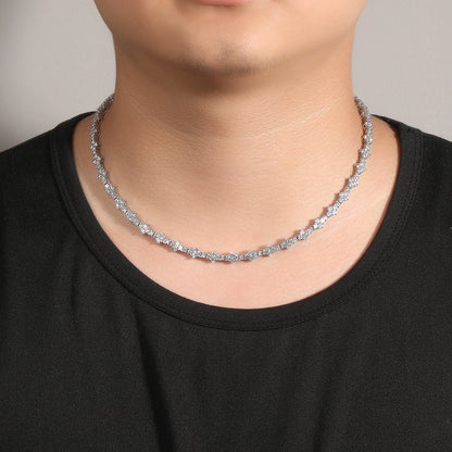 mens gold chain airplane tennis necklace
