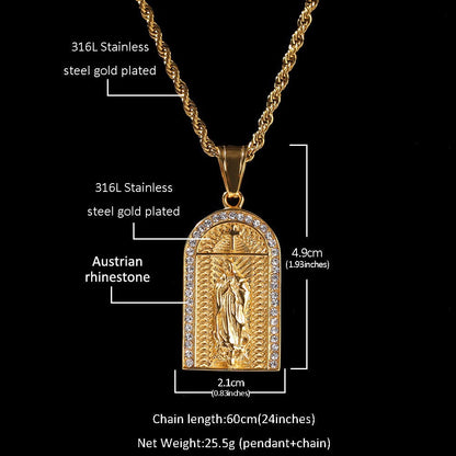 Hip Hop Winged Angel Pendant Necklace
