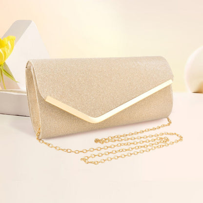 Women's three-fold bag with colorful glitter