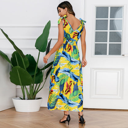 Hawaiian Beach Dress Summer Print Long Skirt Women's Dress