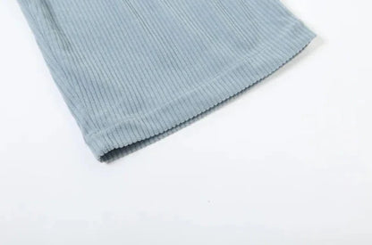 Basic Pocket High Waist Trousers Corduroy Streetwear Long Bottoms