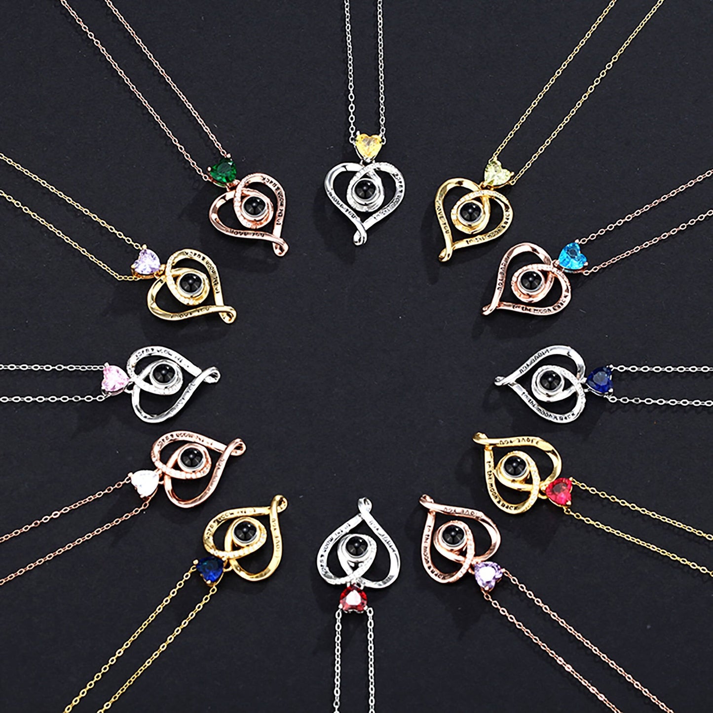 Love with customizable photosProjection Necklace Pendant Jewelry For Lover Girlfriend