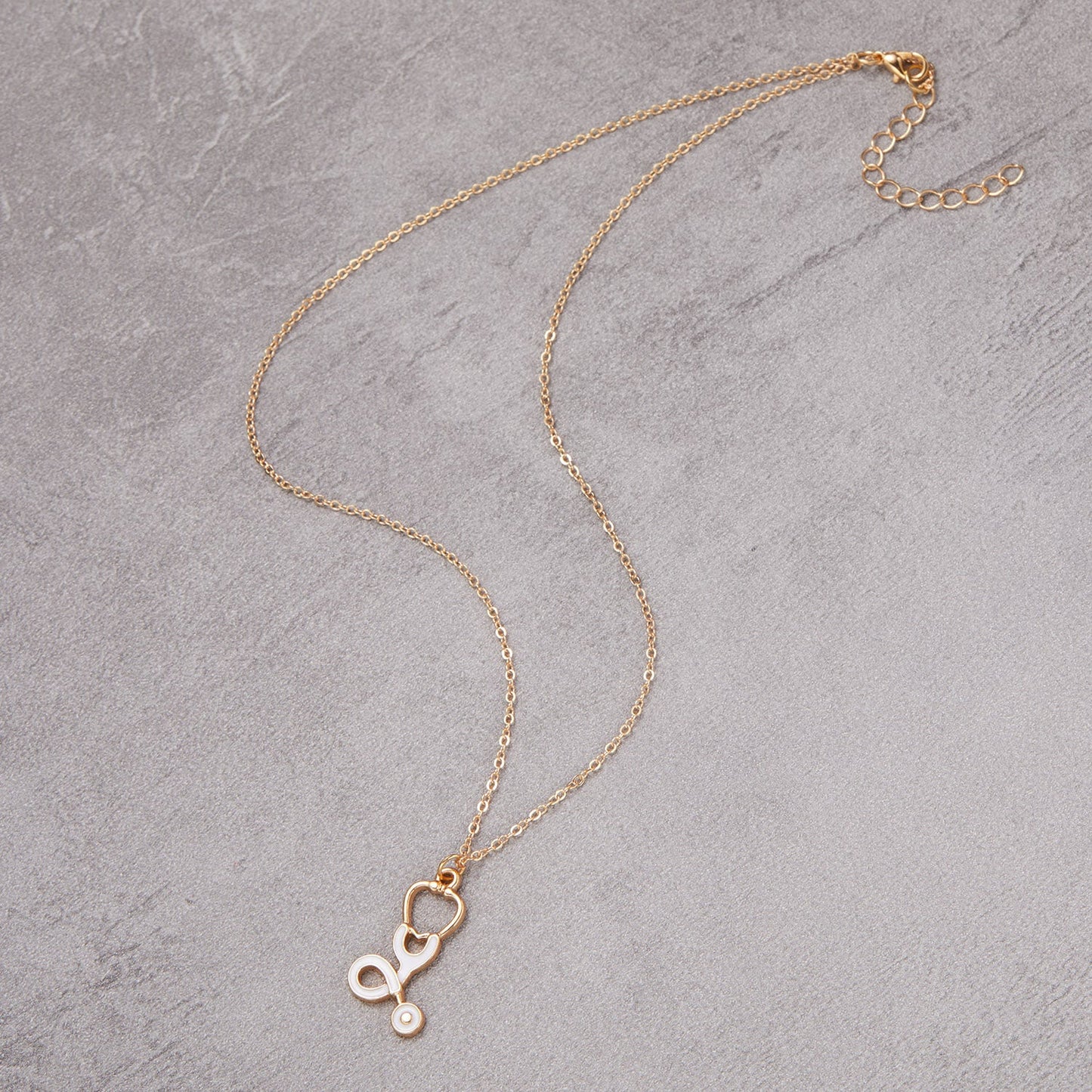 Heart Nurse Cap Doctor Necklaces Medical Equipment Stethoscope Syringe Pendant Hospital Style Jewelry
