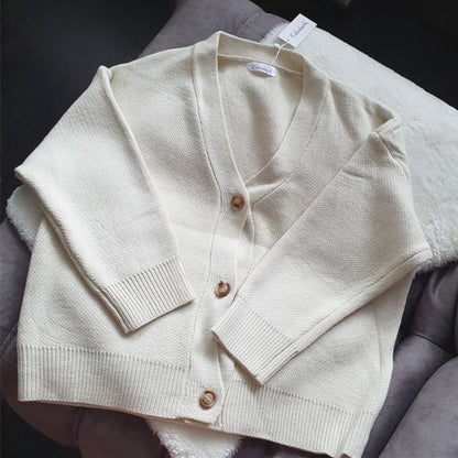 New 2021 Winter Spring Women's Sweaters V-Neck Buttons Cardigans
